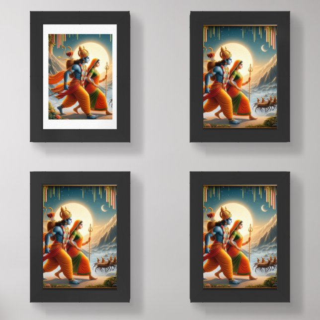 "Blessed Home: Shree Ram Divine Presence Poster" Wall Art Sets (Front)