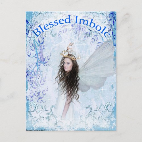 Blessed Imbolc Faerie Postcard