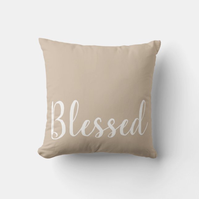 Blessed inspirational Words Throw Pillow (Front)