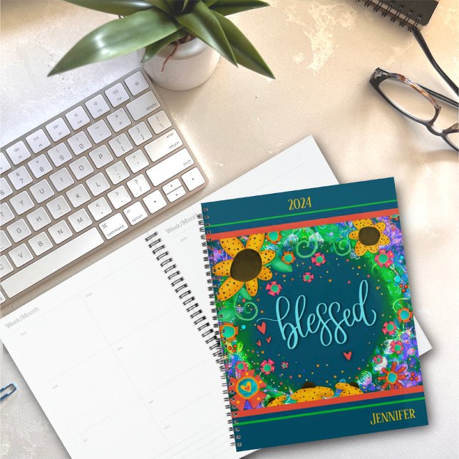 Blessed Inspiring Pretty Floral Personalized Fun Planner (Creator Uploaded)