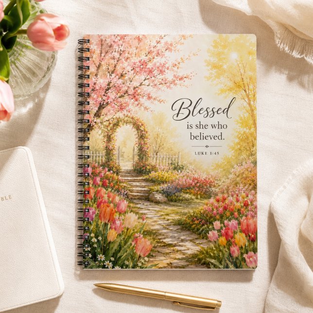 Blessed Is She Who Believed Faith Scripture Notebook (Creator Uploaded)