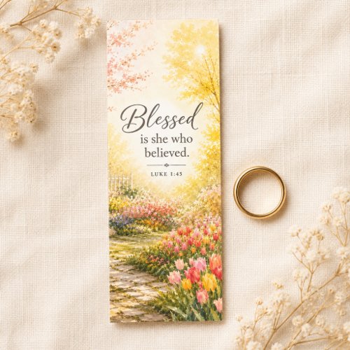 Blessed Is She Who Believed | Luke 1:45 Scripture Bookmarks