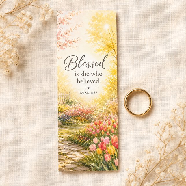 Blessed Is She Who Believed | Luke 1:45 Scripture Bookmarks (Creator Uploaded)