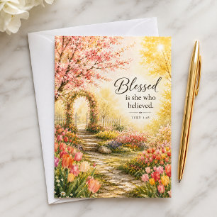 Blessed Is She Who Believed Luke 1:45 Scripture Note Card