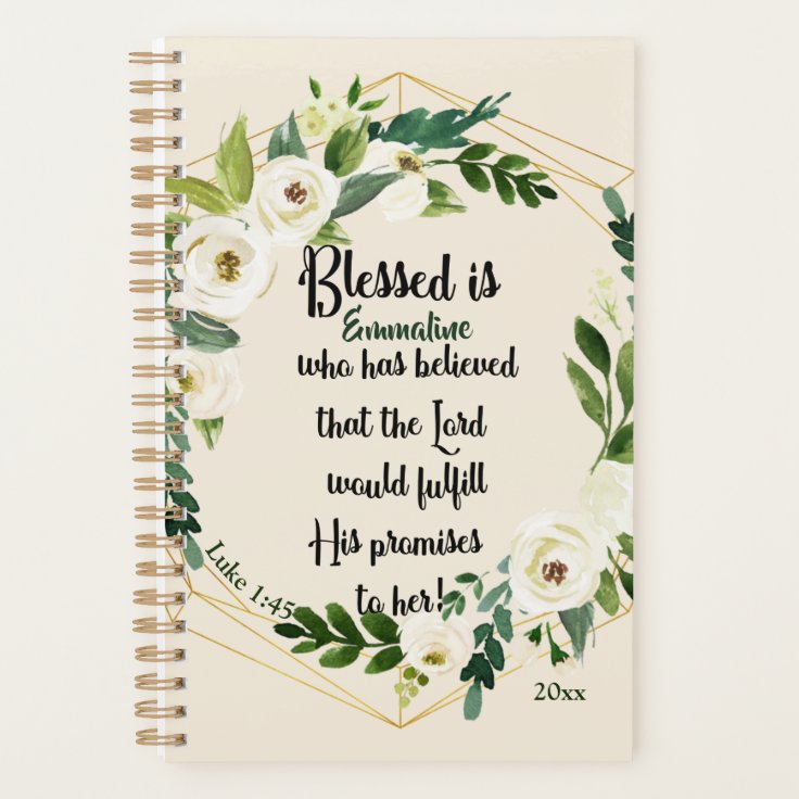 Blessed Is She Who Believed Name 2023 Christian Planner Zazzle