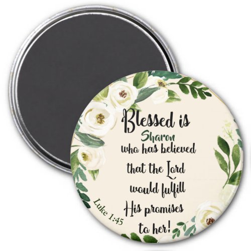 Blessed Is She Who Believed Name Christian Magnet