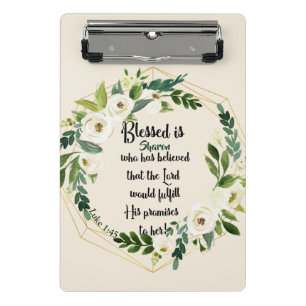 Blessed Is She Who Believed Name Christian Mini Clipboard