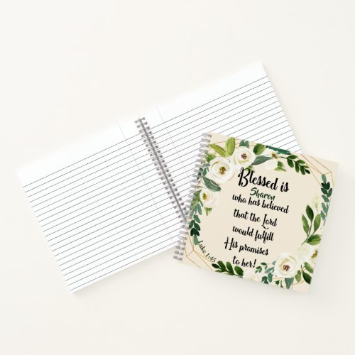 Blessed Is She Who Believed Name Christian Notebook