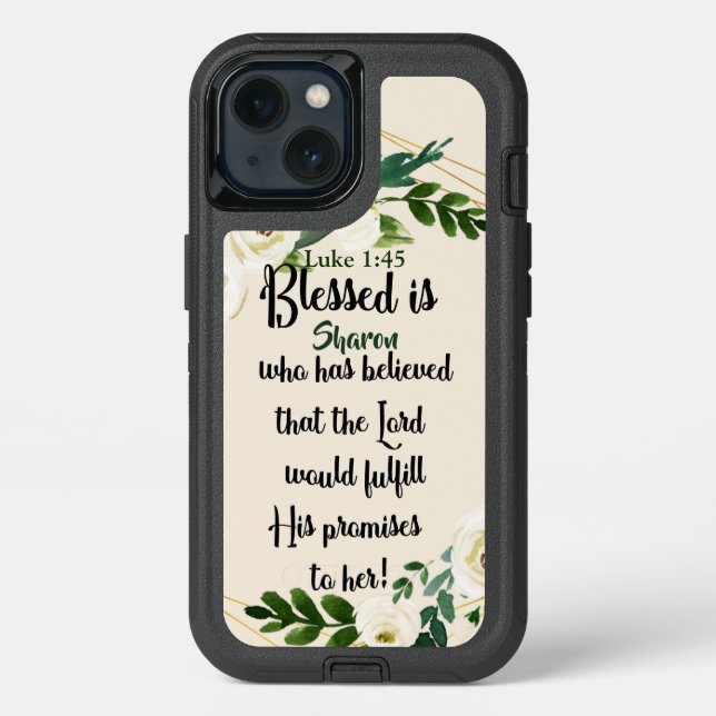 Blessed Is She Who Believed Name Christian  Otterbox iPhone Case (Back)