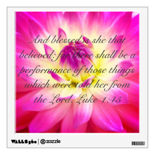 Blessed is she who believes wall decal