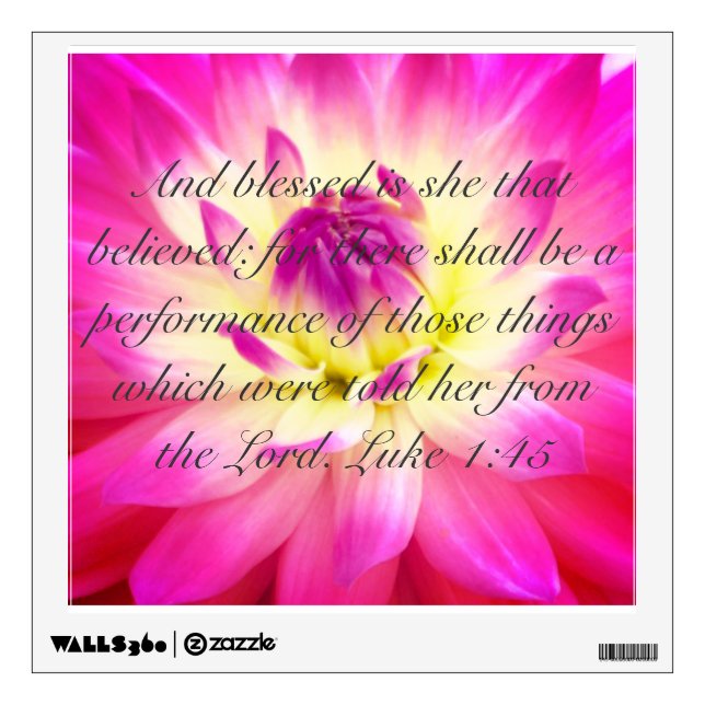 Blessed is she who believes wall decal (Front)