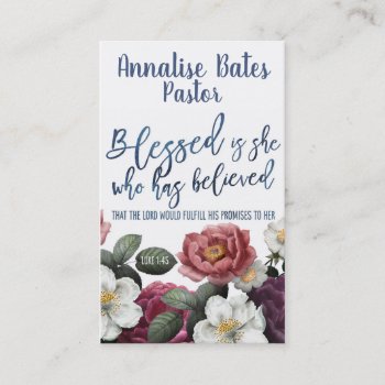Blessed Is She Who Has Believed Bible Quote Business Card by businesscardsforyou at Zazzle