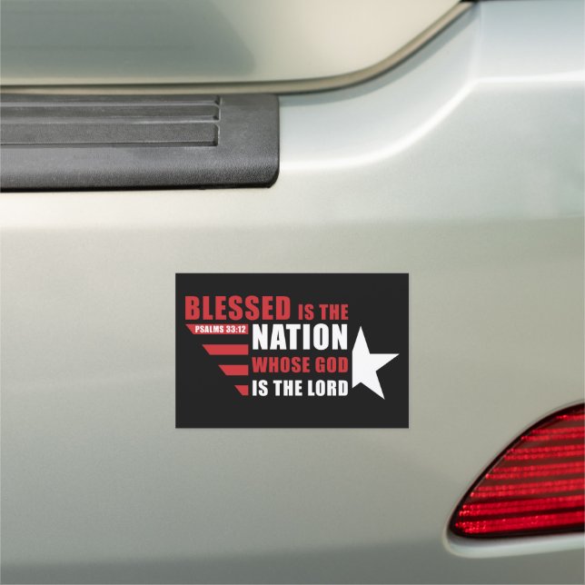 Blessed is the Nation – Christian Patriotic USA  Car Magnet (In Situ)