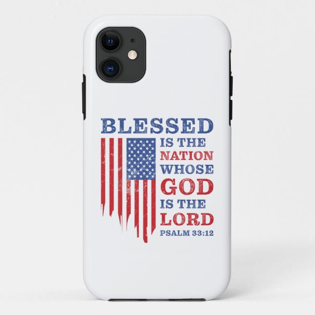 Blessed is the Nation – Christian Patriotic USA  Case-Mate iPhone Case (Back)
