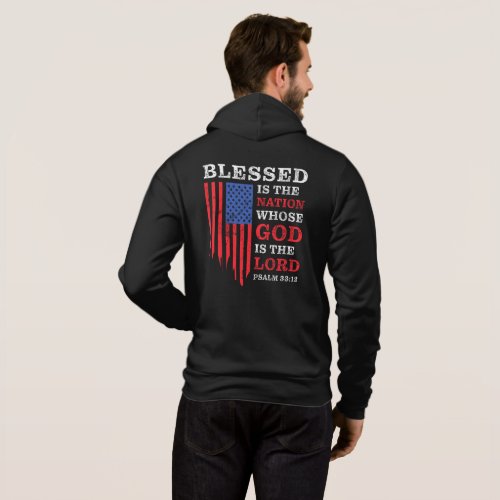 Blessed is the Nation â Christian Patriotic USA Hoodie