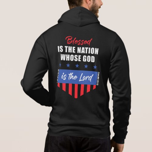 Blessed is the Nation  Christian Patriotic USA  Hoodie