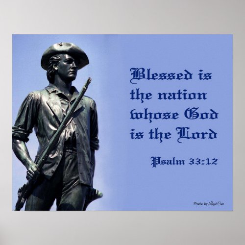 Blessed is the Nation Minuteman statue Poster