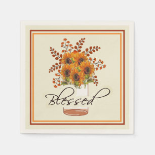 Blessed Jar of sunflowers Napkins