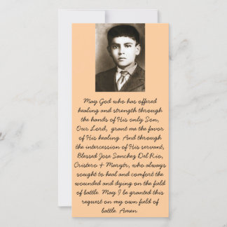 Blessed Jose Sanchez Canonization Prayer Cards