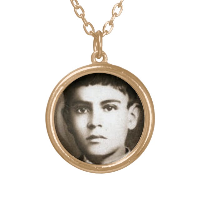 Blessed Jose Sanchez Del Rio Gold Plated Necklace (Front)