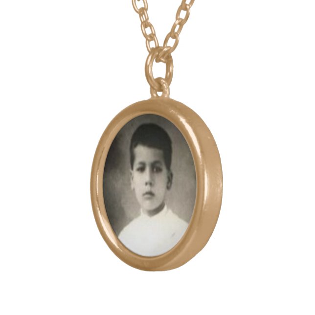 Blessed Jose Sanchez Del Rio - Holy Medal 2 Gold Plated Necklace (Front Right)