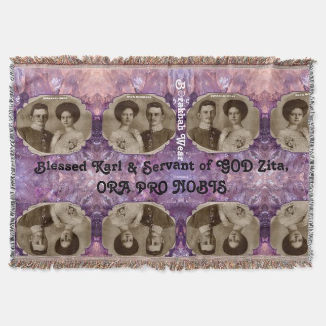 Blessed Karl & Servant of GOD Zita Cotton Blanket (Front)