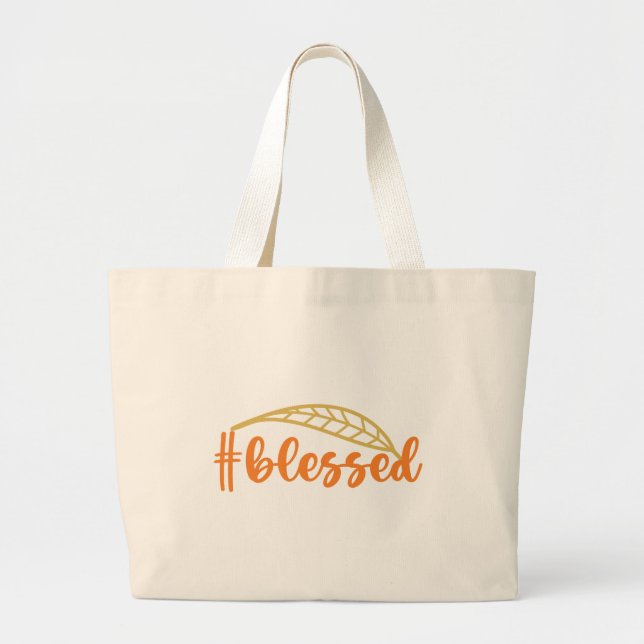 Blessed Large Tote Bag (Front)
