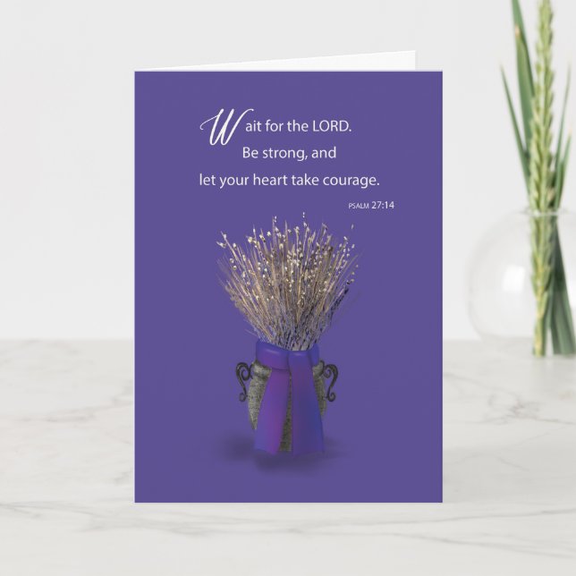 Blessed Lent Wild Grasses in Planter with Purple Card (Front)