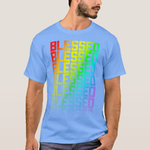 Blessed LGBTQ Rainbow Gay Pride Text Fade Graphic T-Shirt