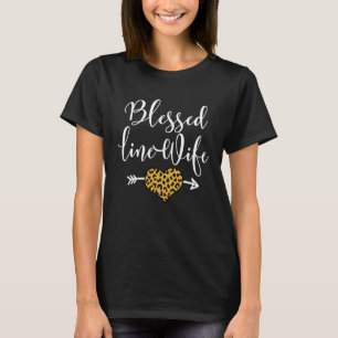 Blessed Linewife Leopard Heart Linemans Wife T-Shirt