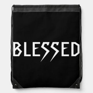 "BLESSED" logo by 303TATTOO Drawstring Bag