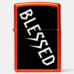 "BLESSED" LOGO by 303TATTOO in RED FINISH METAL Zippo Lighter