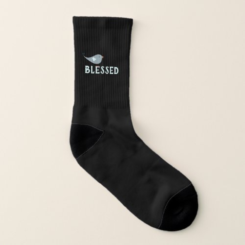 Blessed Lovebird Tattoo Small Black Socks