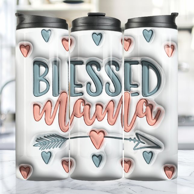 Blessed Mama 3D Inflated Puff Thermal Tumbler (Creator Uploaded)