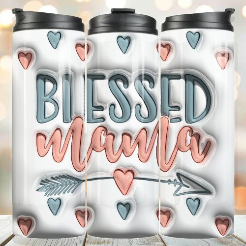 Blessed Mama 3D Inflated Puff Thermal Tumbler