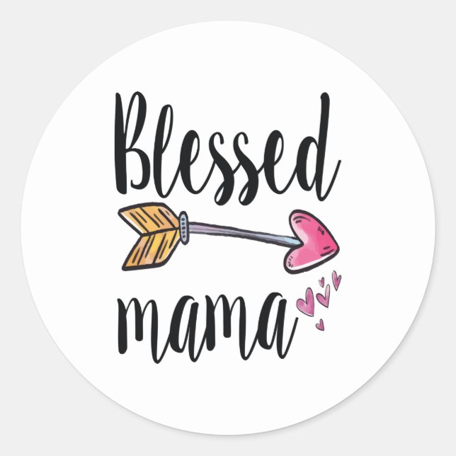 Blessed Mama Classic Round Sticker (Front)