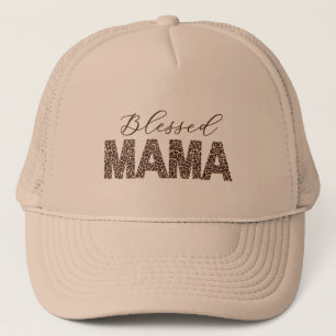 Blessed Mama Leopard/Cheetah Print– Personalized  Trucker Hat