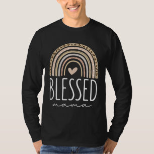 Blessed Mama  Leopard Rainbow T-Shirt
