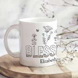"Blessed Mama" Mother's Day Black and White Floral Coffee Mug<br><div class="desc">Honor the special mom in your life with the "Blessed Mama" Mother's Day Black and White Floral Coffee Mug. This elegant mug features a sophisticated black and white floral design, beautifully framing the heartfelt message "Blessed Mama." The timeless monochrome palette and delicate floral accents make this mug a chic and...</div>