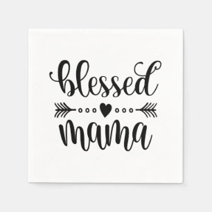 Blessed Mama Mother's Day Quote Paper Napkin