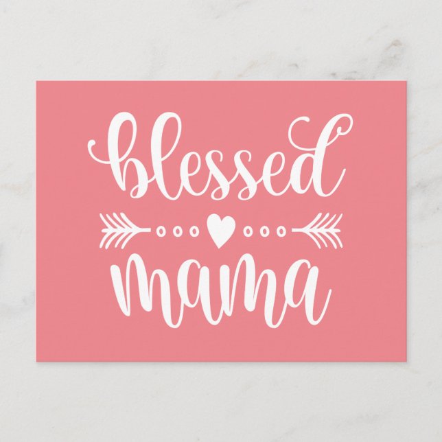 Blessed Mama Mother's Day Quote | Postcard (Front)