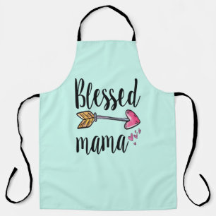 Blessed Mama with Arrow Mint Green Christian Apron