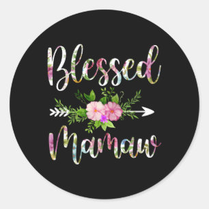 Blessed Mamaw Floral For Mothers Day Grandma Classic Round Sticker