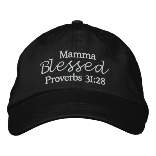 Blessed Mamma Proverbs 3128 Embroidered Baseball Cap