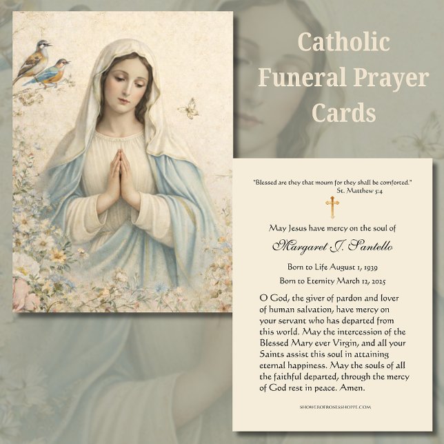 Blessed Mary Catholic Funeral Memorial Holy Card - (Creator Uploaded)