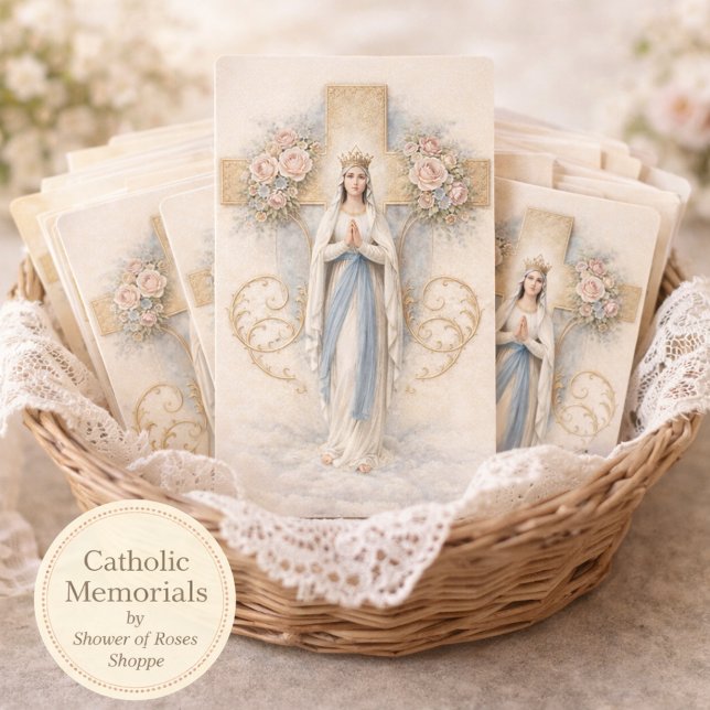 Blessed Mary Catholic Funeral Memorial Holy Card - (Creator Uploaded)
