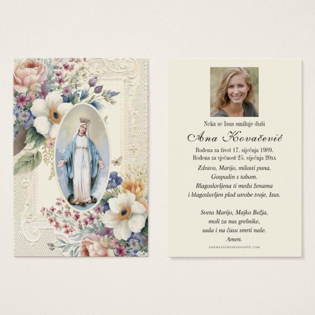 Blessed Mary Funeral Memorial Croatian (Front & Back)
