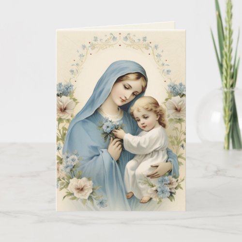 Blessed Mary Lovely Lady Dressed in Blue Poem Card