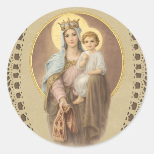 Blessed Mary Mother of Priests Jesus Eucharist Classic Round Sticker