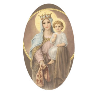 Blessed Mary Mother of Priests Jesus Eucharist Oval Sticker